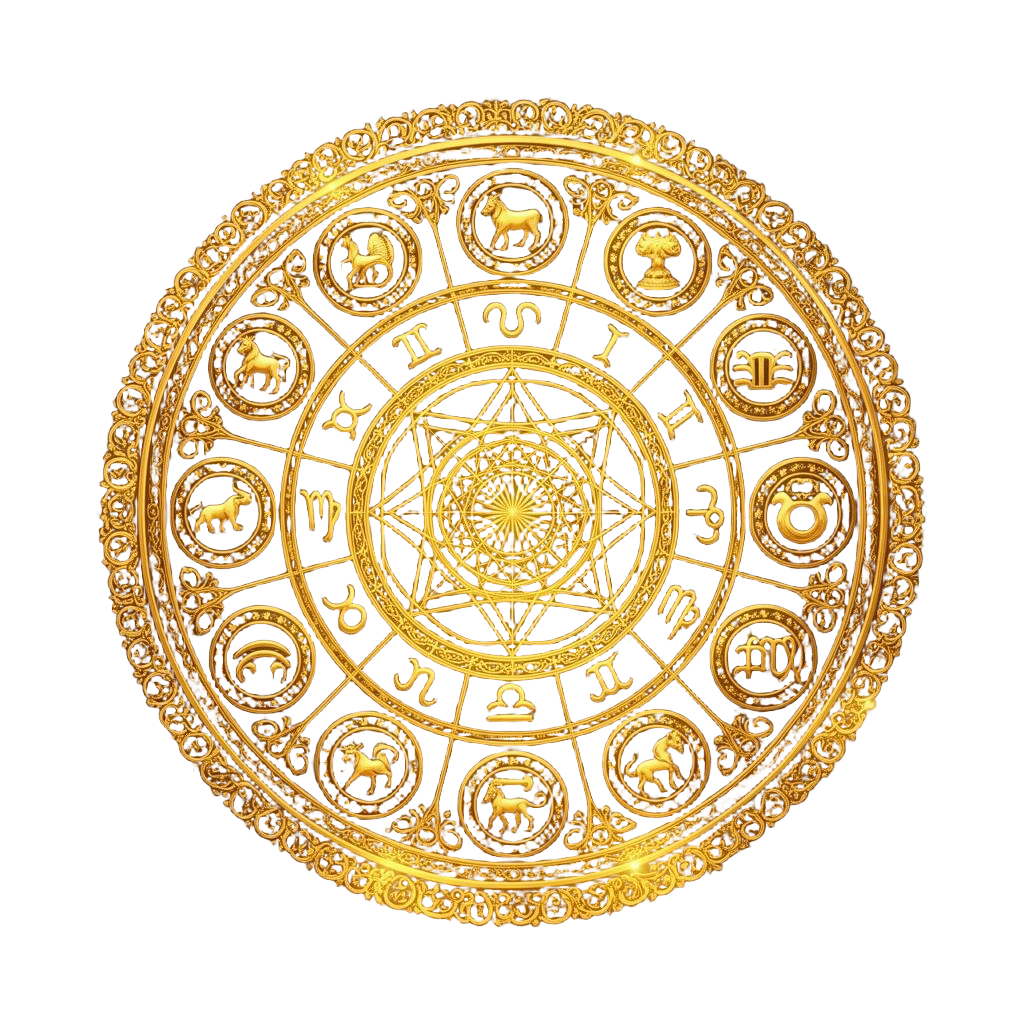 Vedic zodiac wheel with twelve rashis